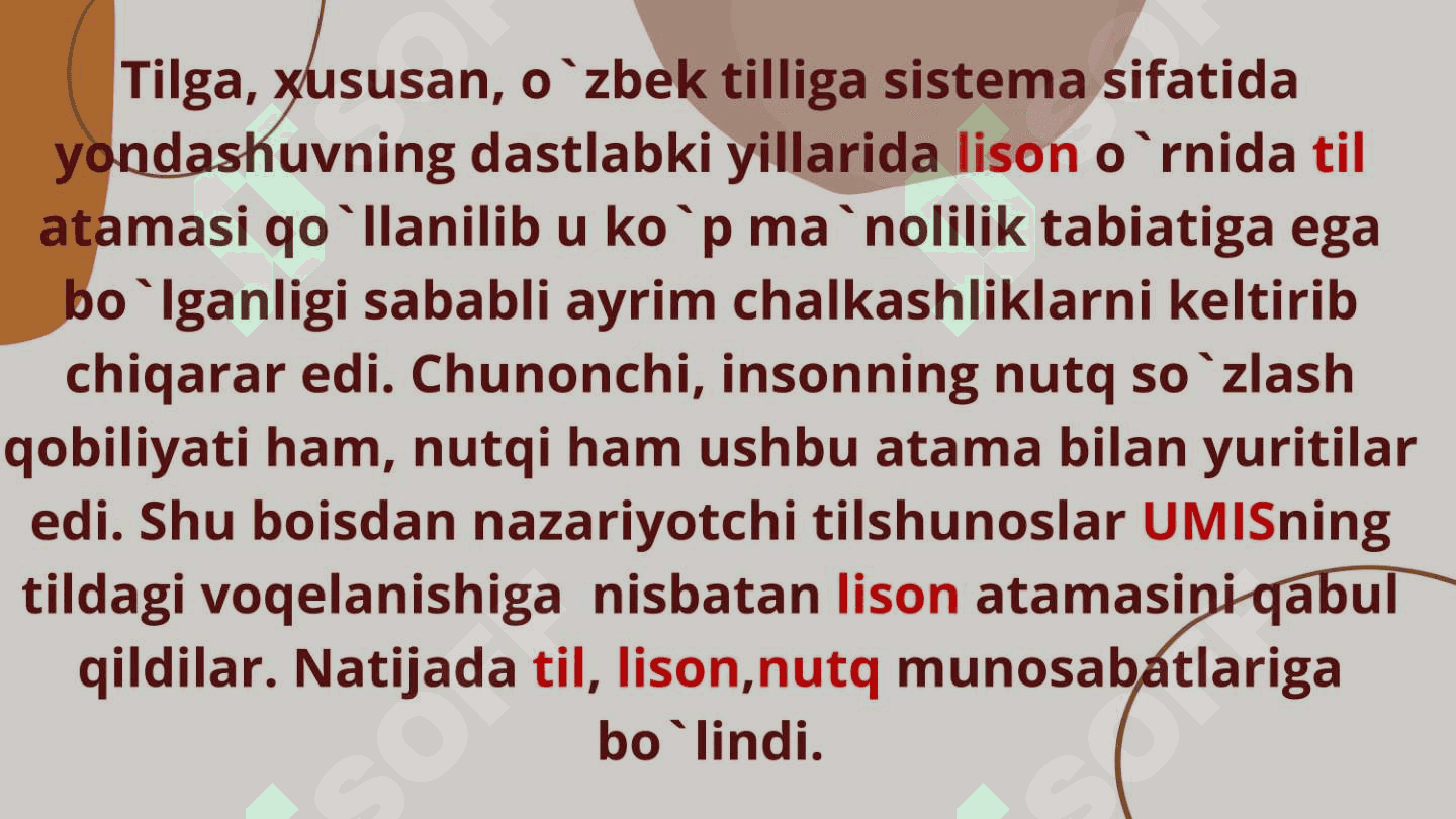 Leson, meʼyor, nutq 7