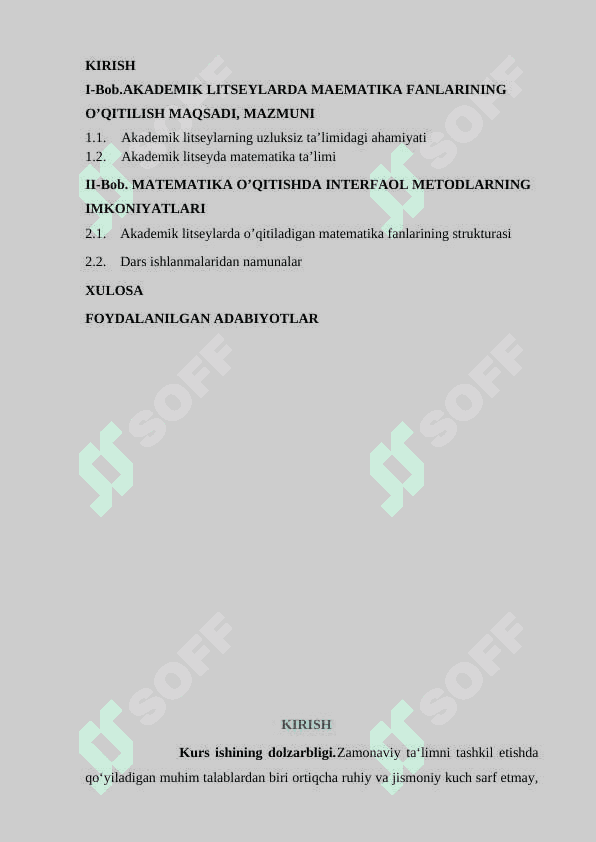 AL da Matematika o’qitishda interfaol metodlar va ularni qo’llanilishi mavzusidagi 2