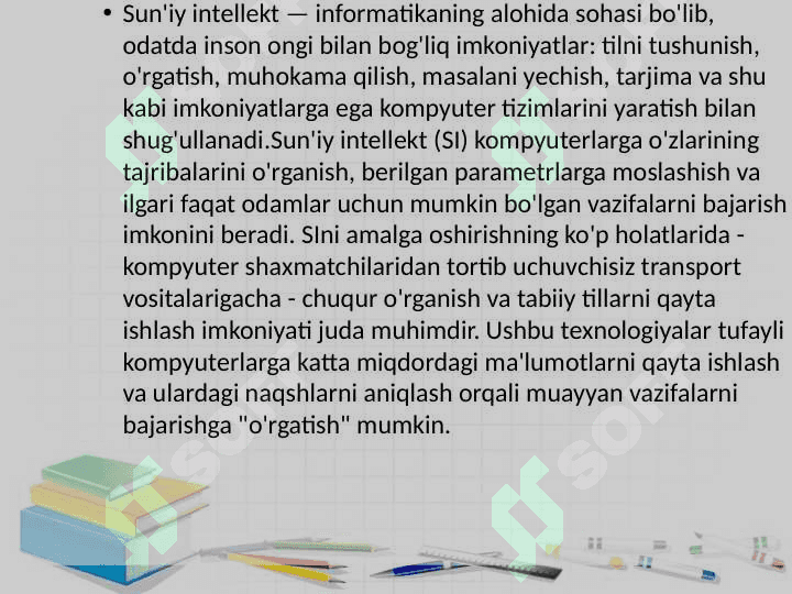 Sun’iy intellektning maqsadi vazifalari 4