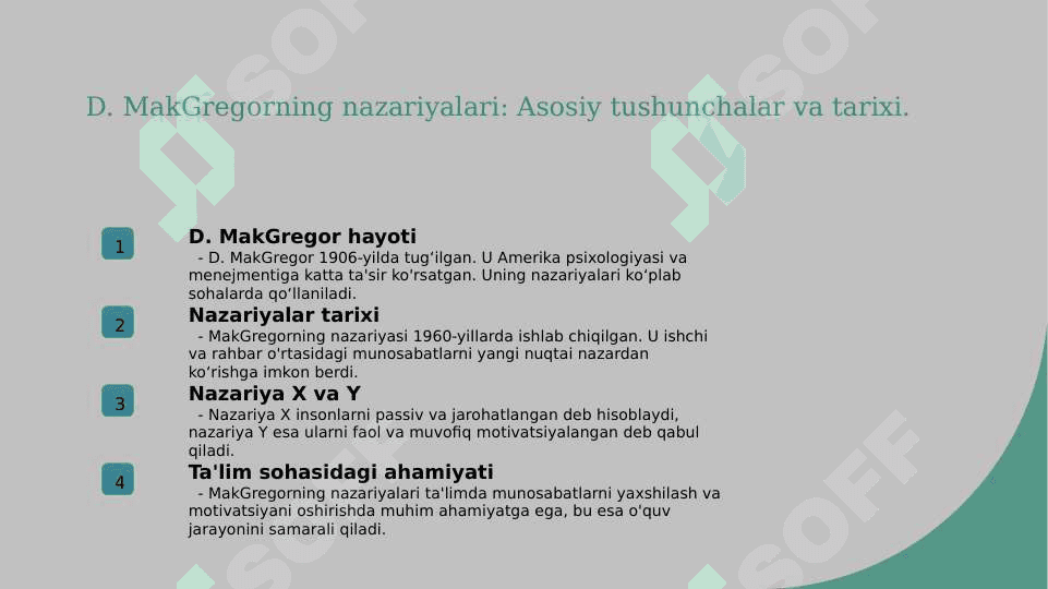 D.Makgregorning x va y nazariyasi 3