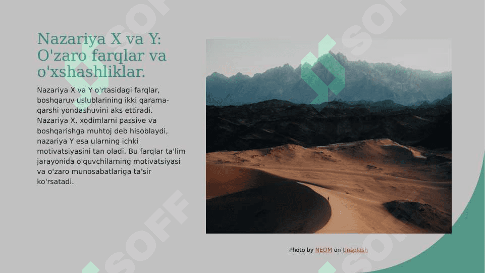 D.Makgregorning x va y nazariyasi 4