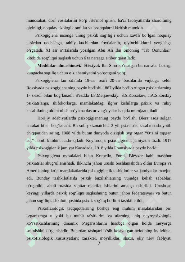 PSIXOLOGIK XIZMATDA PSIXOSOTSIAL SALOMATLIKNING TUTGAN O‘RNI 7