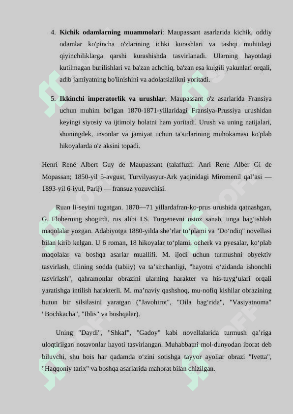 G.MOPASSAN HIKOYALARIDA AKS ETTIRILGAN DAVR MUAMMOLARI TALQINI ASOSIDA 4