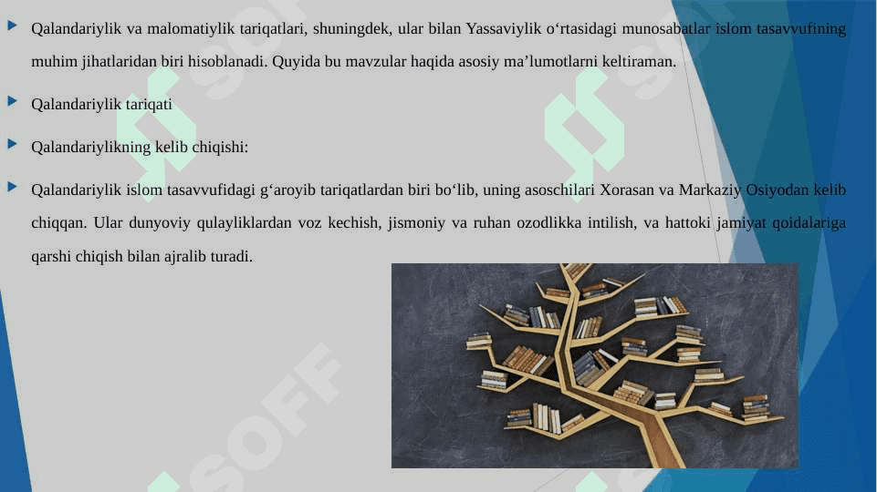 Qalandariylik tariqati. Malomatiylikda qalandariylik asoslari. Yassaviylik va qalandariylik munosabatlari 3