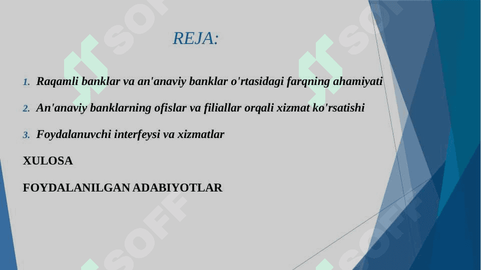 Raqamli banklarning ananaviy banklardan farqi hamda uning afzalliklari 2