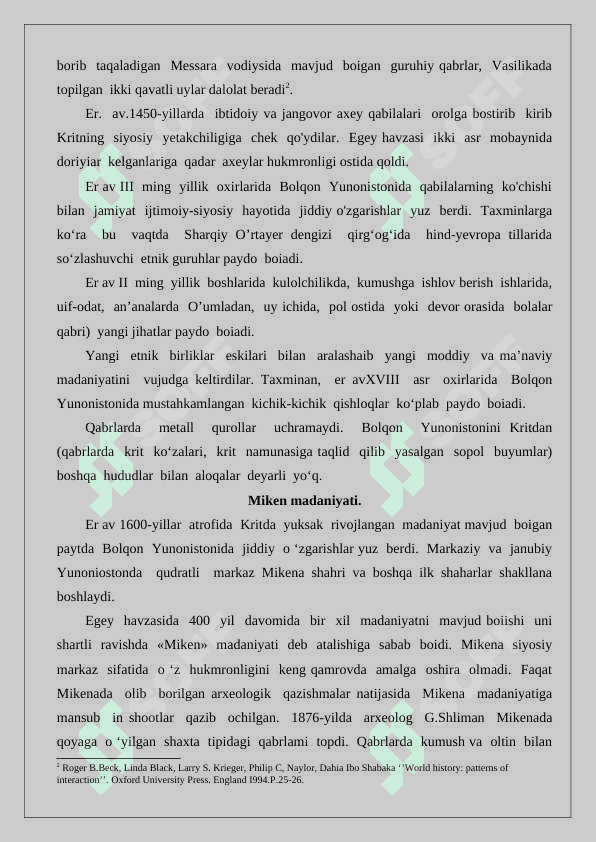 Krit-Miken jamiyati xusuiyatlari haqida ijodiy ish tayyorlash 25 4