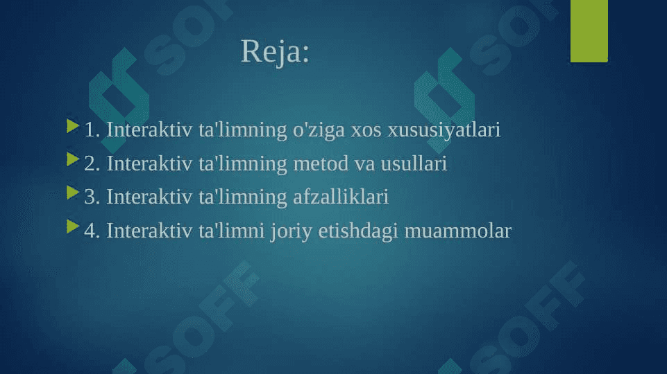 Interaktiv ta’lim va uning o’ziga  xosliklari 2
