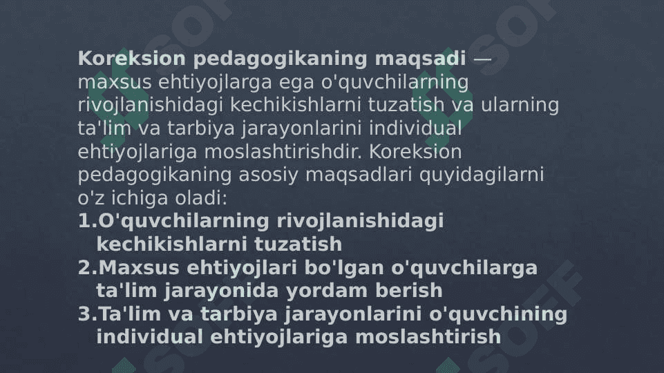 koreksion pedagogika pedagogika fanining tarmog;I sifatida. 5