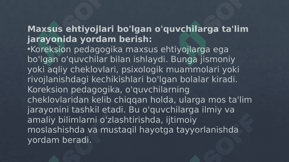 koreksion pedagogika pedagogika fanining tarmog;I sifatida. 7
