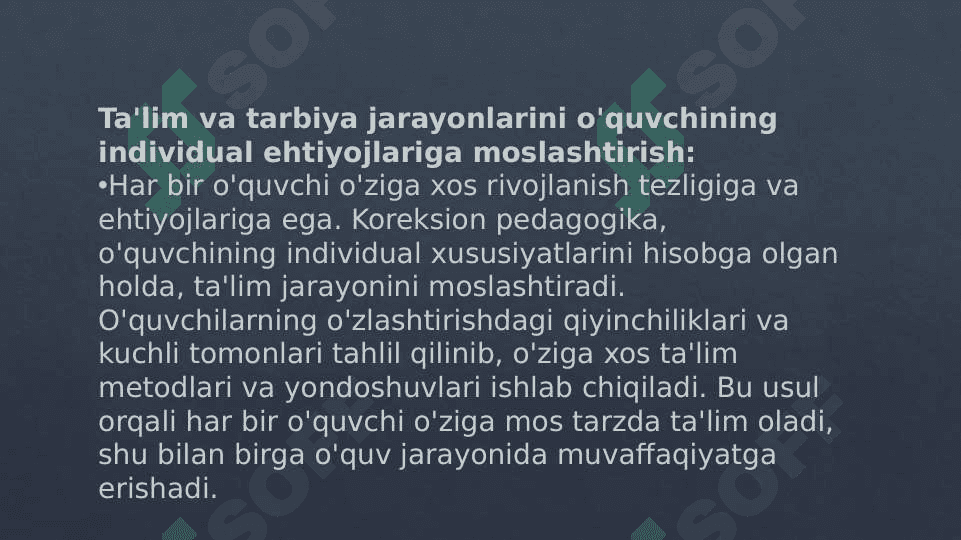 koreksion pedagogika pedagogika fanining tarmog;I sifatida. 8