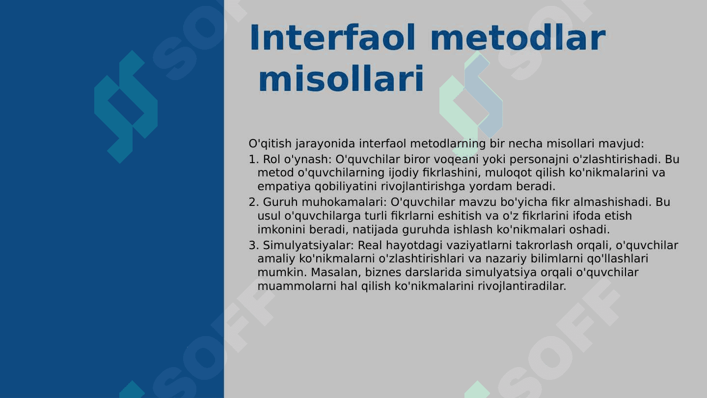 Oʻqitishda interfaol metodlar 8