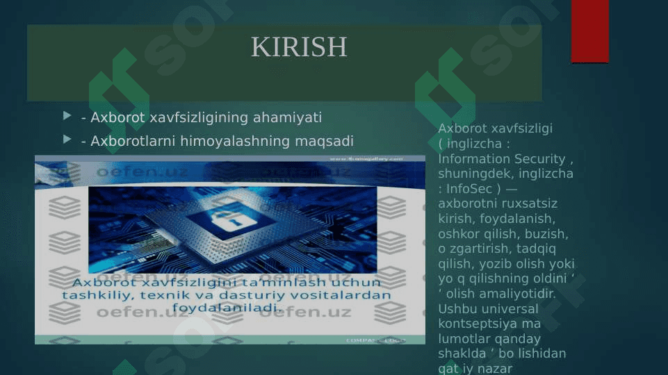 Axborotlarni himoyalashning texnik va dasturiy vositalari 2