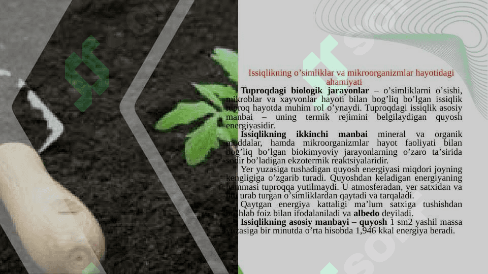 Tuproq harorati va issiqlik oqimi 3