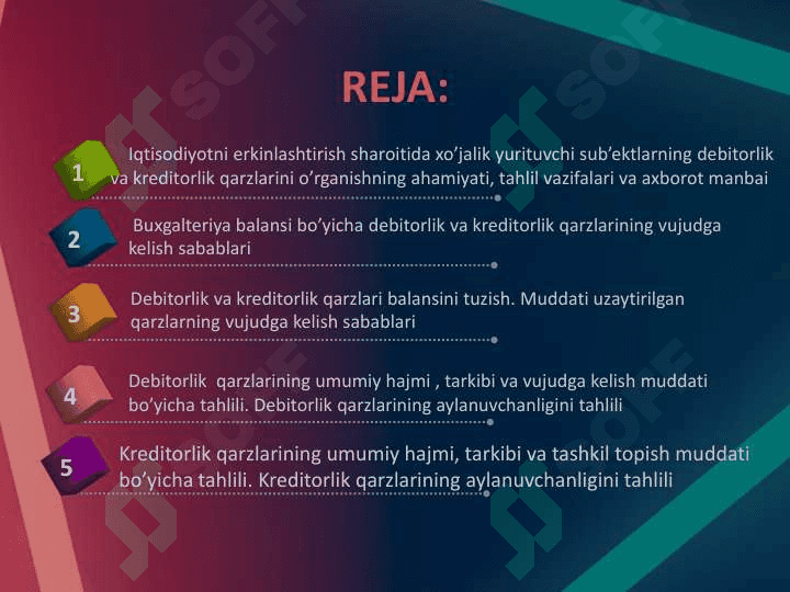 Debitorlik va Kreditorlik qarzlari 2