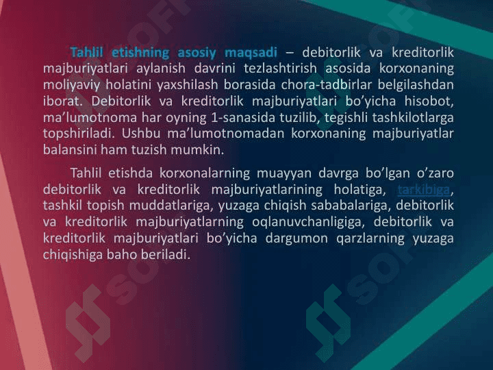 Debitorlik va Kreditorlik qarzlari 4