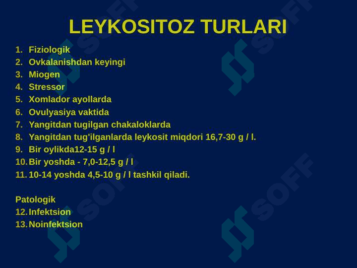LEYKOSITLAR FIZIOLGIYASI 8