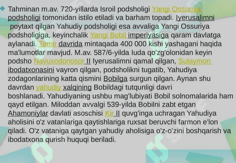 ISROIL-YAHUDIY DAVLATI TARIXI 8
