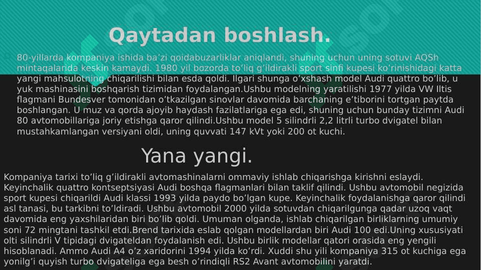 audi kompaniyasi, mashinasi 3