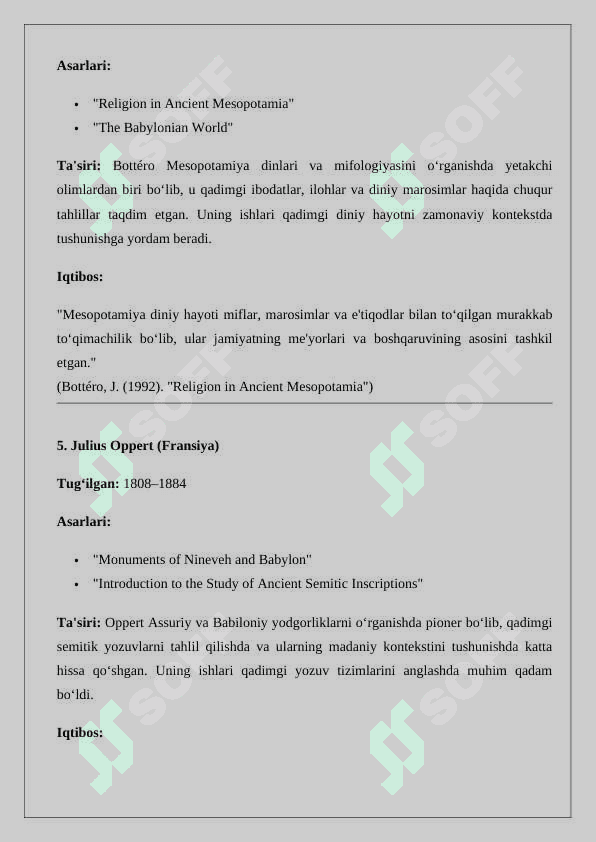 Qadimgi mesopatamiya tarixini o'rgangan olimlar va ularni ilmiy ishlari 247 3