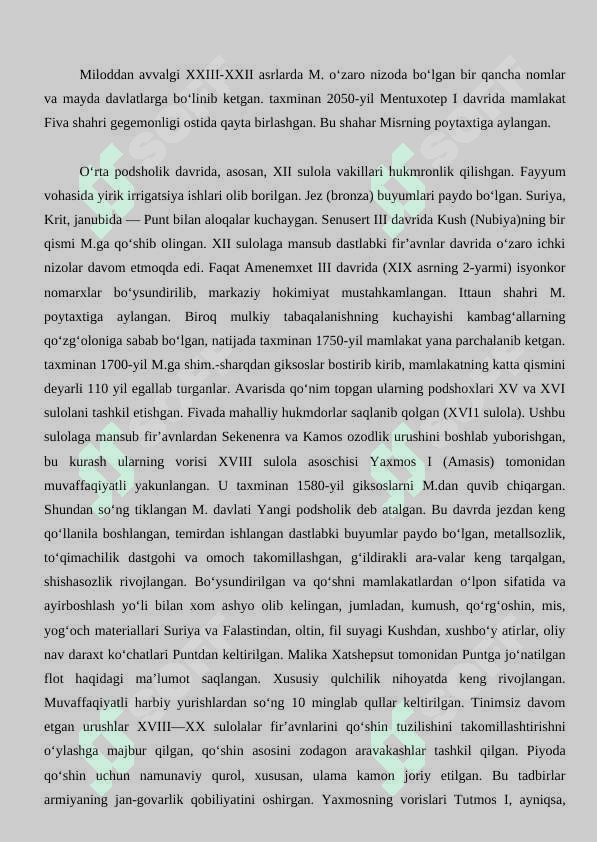 Internet tarmog‘idan “Misrshunoslik va uning rivojlanishi” mavzusiga oid maqolalarni topish va ulardan bittasini tarjima qilish 24 3