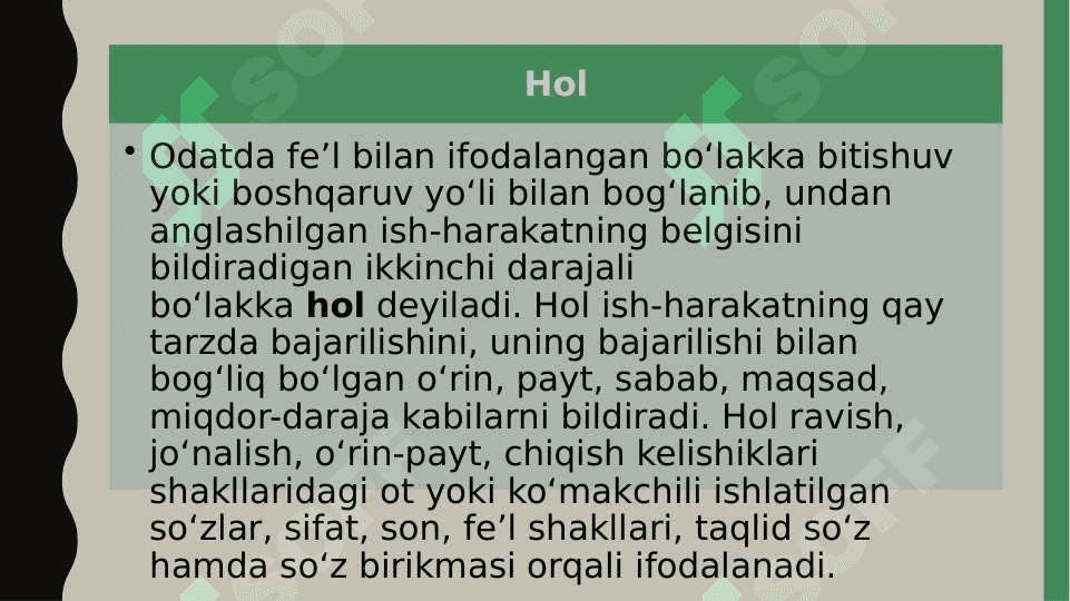HOL, UNING TURLARI VA IFODALANISHI 3