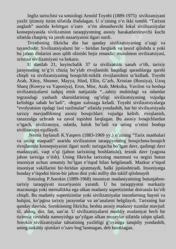 Sivilizatsiya tushunchasi. Uning ta’rifi va o’ziga xos sifatlari 2 4