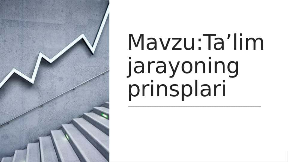 Ta’lim jarayoning prinsplari