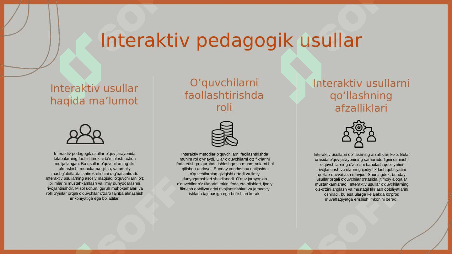 Taʼlim - tarbiya jarayonida ilmiy va umuminsoniy dunyoqarashni shakllantirish. Pedagogik kasbiy kompetenlik va kreativlik 5