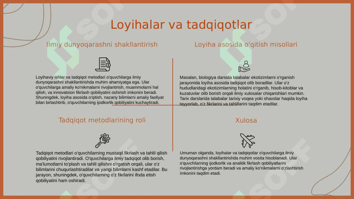 Taʼlim - tarbiya jarayonida ilmiy va umuminsoniy dunyoqarashni shakllantirish. Pedagogik kasbiy kompetenlik va kreativlik 6