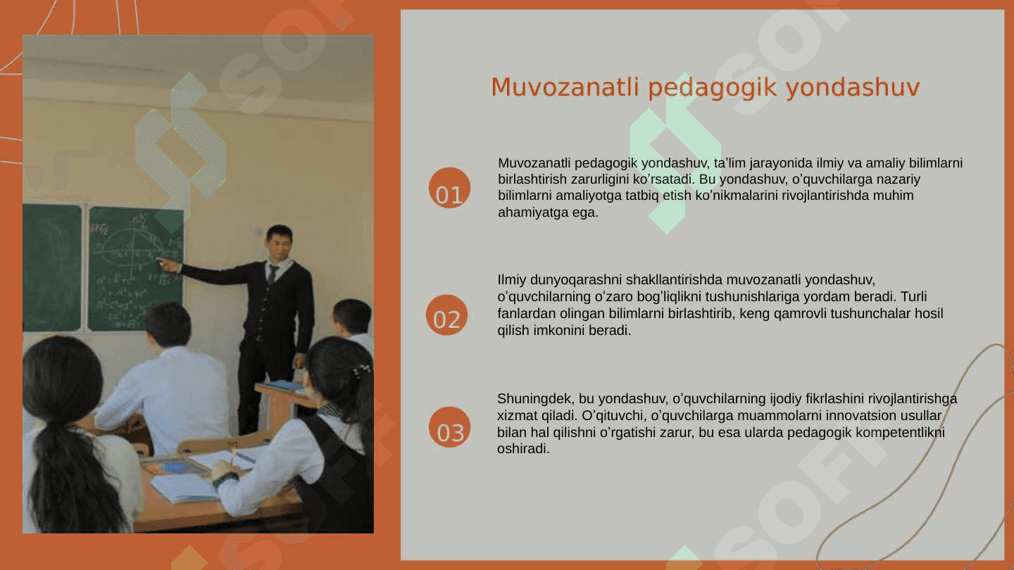 Taʼlim - tarbiya jarayonida ilmiy va umuminsoniy dunyoqarashni shakllantirish. Pedagogik kasbiy kompetenlik va kreativlik 7