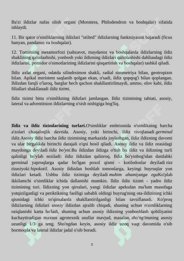 ILDIZ VA UNING VAZIFASIILDIZNING  TURLARI 2