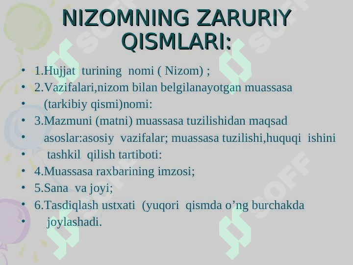 TASHKILIY HUJJATLAR VA ULARNING  TURLARI 4