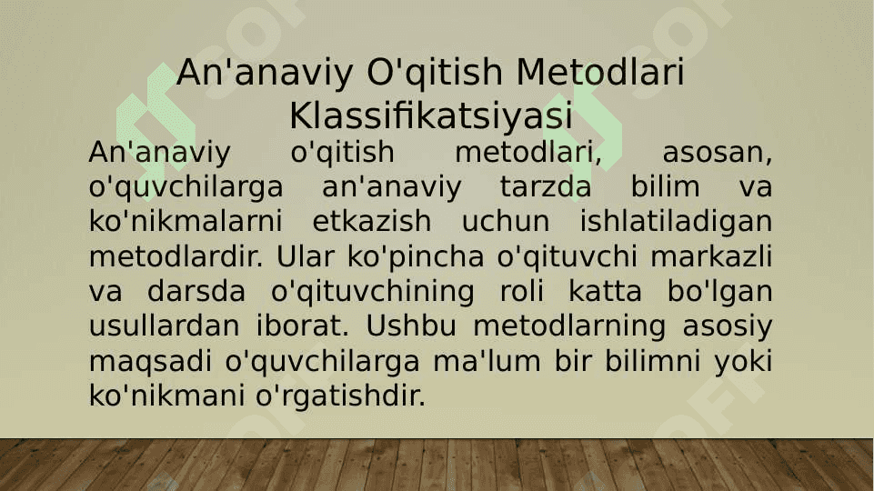An'anaviy O'qitish Metodlari Klassifikatsiyasi 3