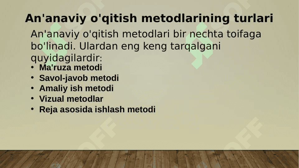 An'anaviy O'qitish Metodlari Klassifikatsiyasi 4