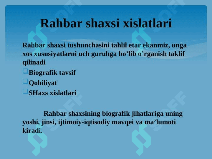 TASHKILOT VA ISHLAB CHIQARISH KORXONALARINING  RAHBAR IMIDJI. 5