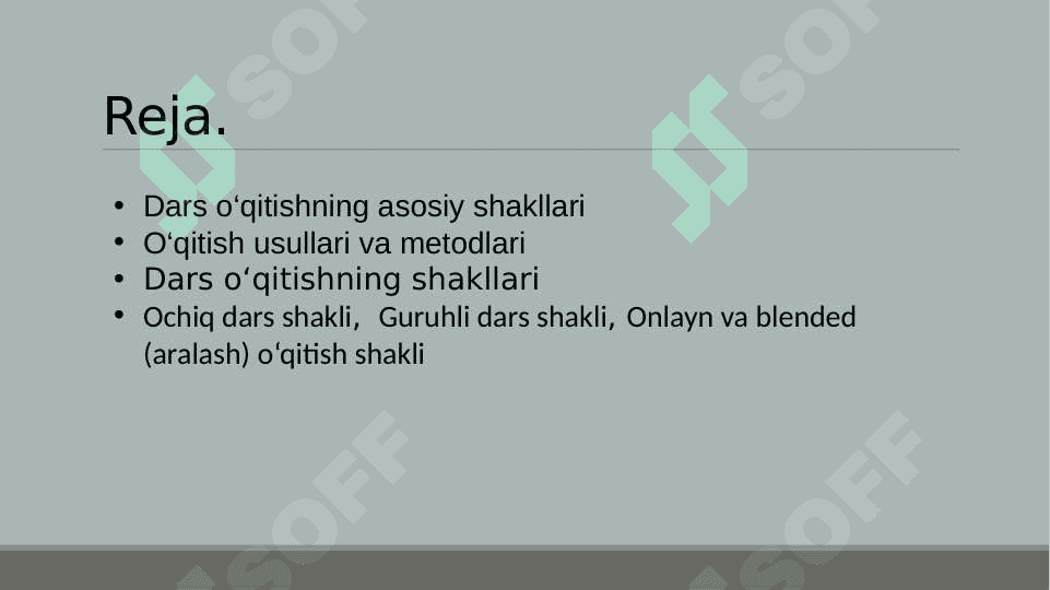 Dars o‘qitishning asosiy shakli sifatida 2