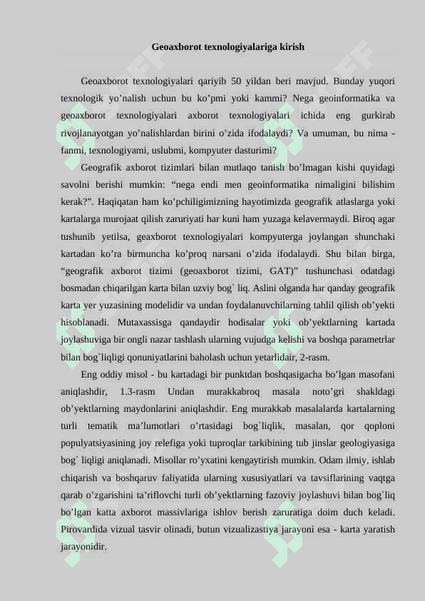 Geoaxborot texnologiyalarining asoslari 2