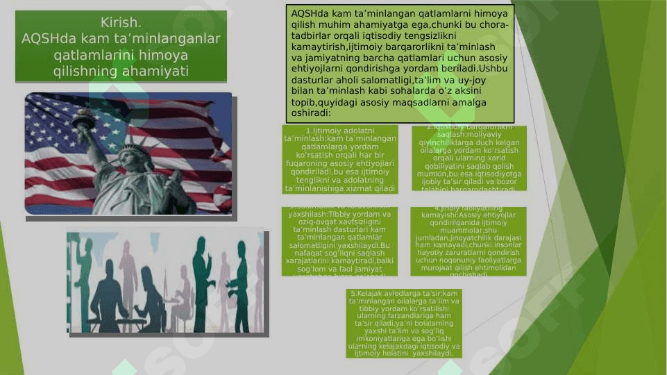AQSHda kam ta’minlanganlar qatlamlarini himoya qiladigan dasturlar 2