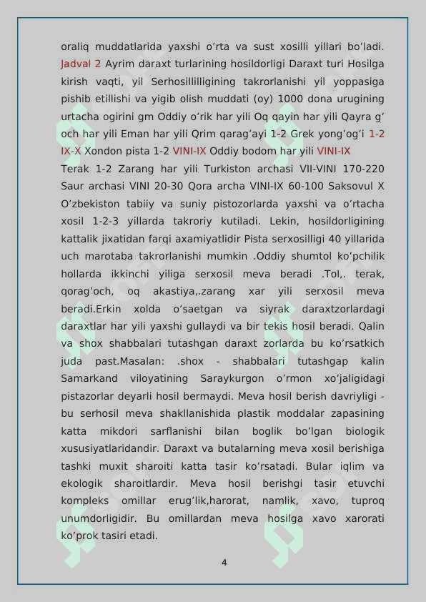 O’zbekiston Respublikasi daraxt, buta va lianalari 4