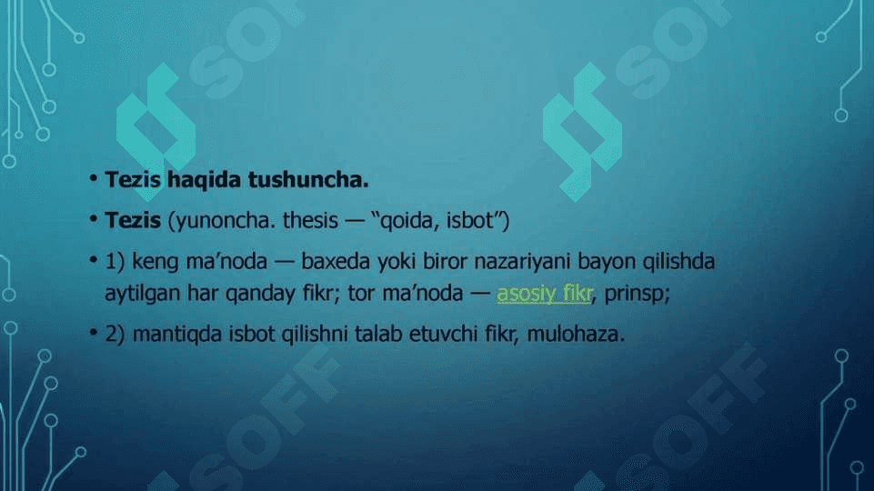 Maqola va tezisning o’zaro farqli jihatlari 4