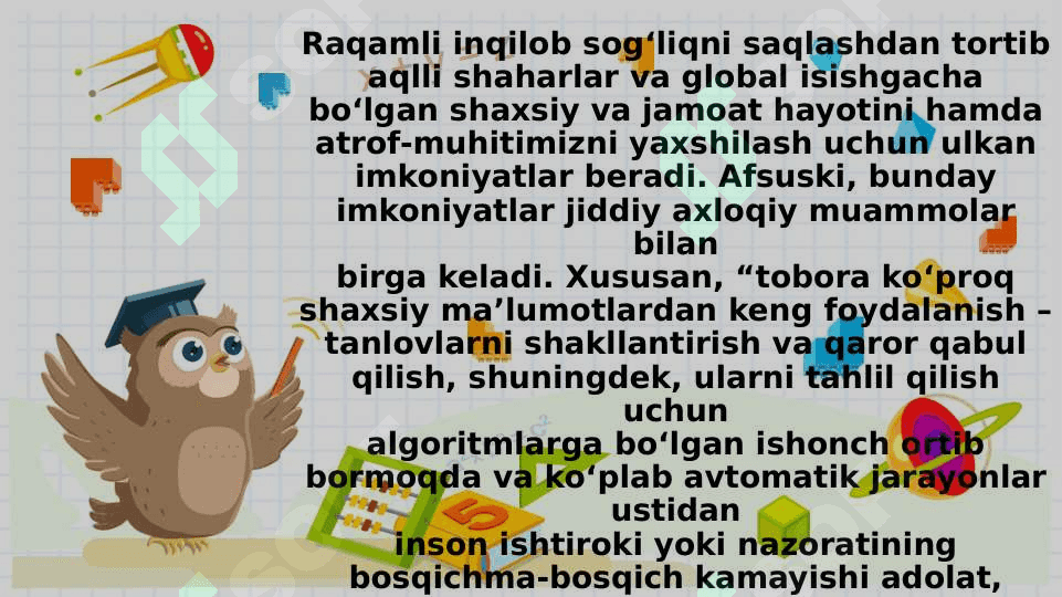 Raqamli texnologiya raqamli etika 8