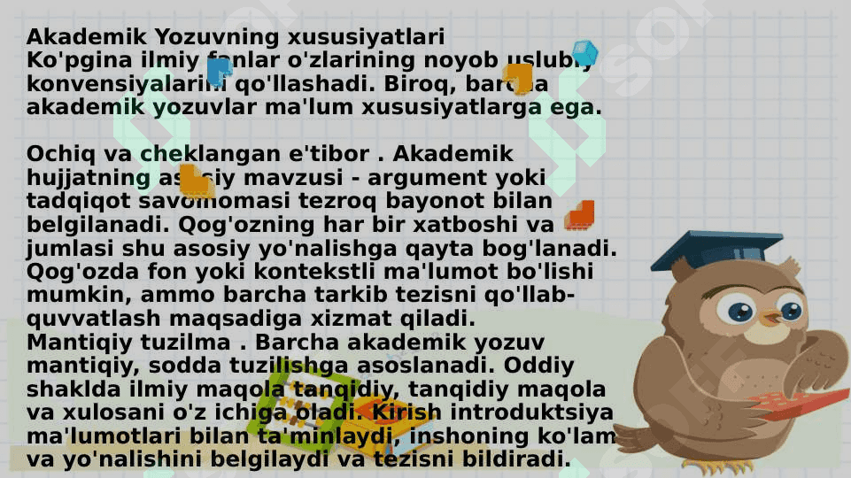 Akademik yozuvning mazmuni va vazifalari 3