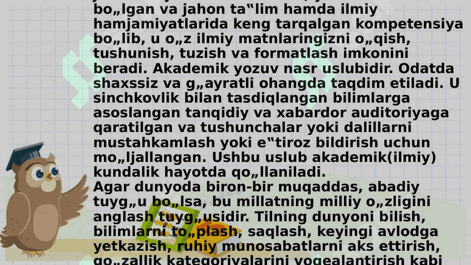 Akademik yozuvning mazmuni va vazifalari 5