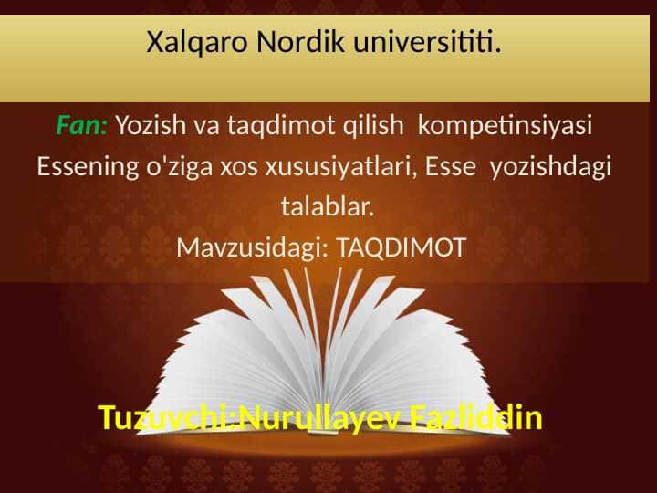 Essening o'ziga xos xususiyatlari, Esse  yozishdagi  talablar.