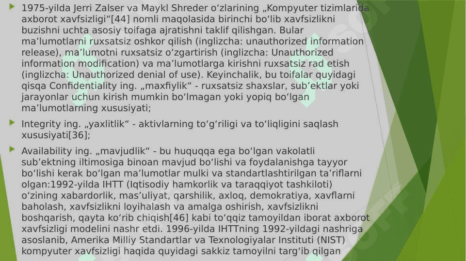 Kompyuterda axborotni saqlash va undan foydalanishi tashkil etish 8