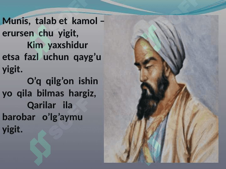 MUNIS UL USHSHOQ DEVONI HAQIDA 8