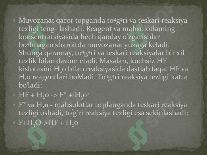 Kislota-asosli muvozanat. Bufer eritmala 7