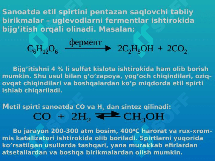 Spirtlarning olinishi 6