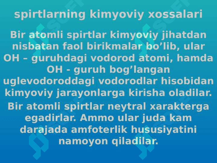 Spirtlarning olinishi 8