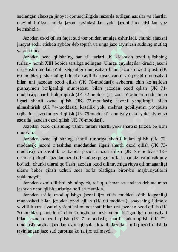 JAZODAN OZOD QILISH. SUDLANGANLIK 2